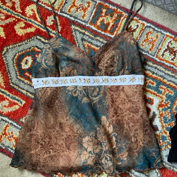 Beautiful blue and brown women’s top - Picture 4 of 5